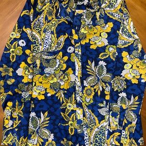 Banana Republic Floral Button-Up Shirt in Blue and Yellow